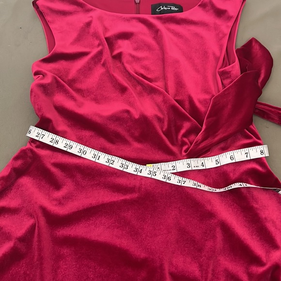 CHELSEA ROSE  🌹  red color Velvet  gorgeous womens midi DRESS size 12” - Picture 11 of 15